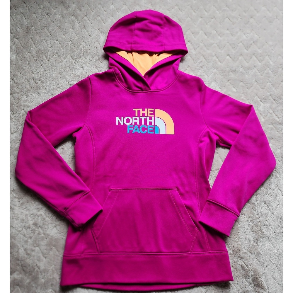 The North Face Womens Fuchsia Pink Pullover Hoodie Graphic Logo Sweatshirt M - Picture 2 of 10